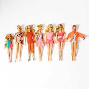 Barbie dolls, 7 pcs, Mattel, 1960s/70s.