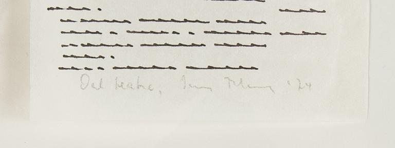 Irma Blank, indian ink on paper, signed and dated -74.