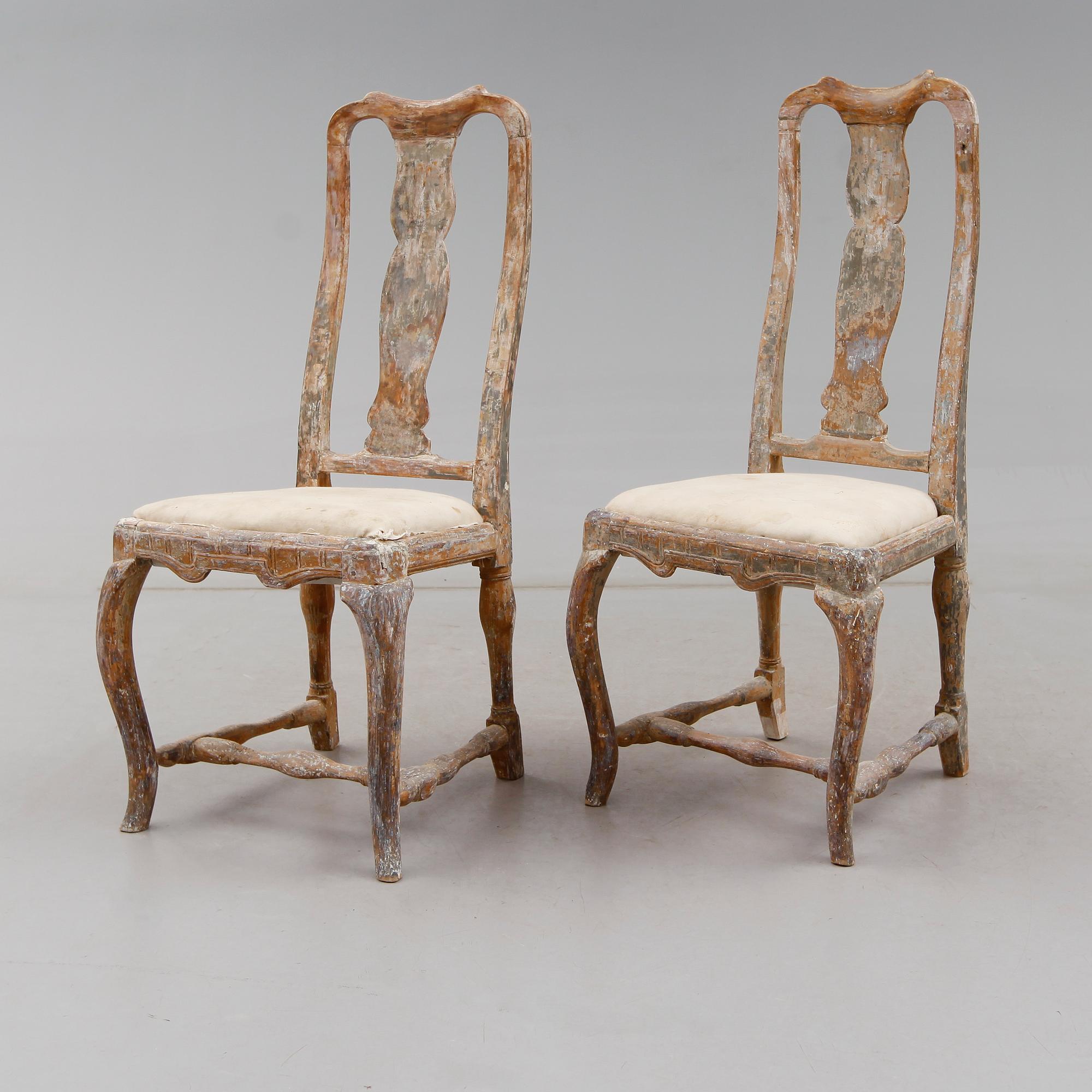 STOLAR, 1 par, senbarock 1700-tal.