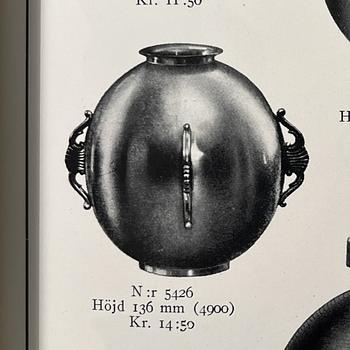 Sylvia Stave, a set of three vases, C.G. Hallberg, Stockholm, 1930s.