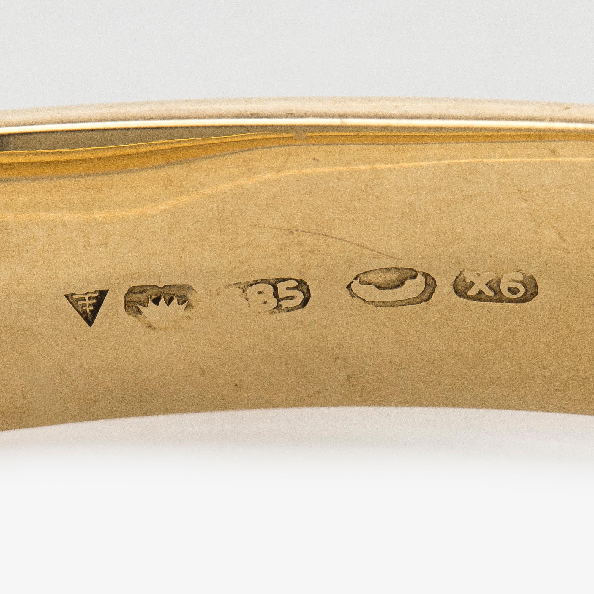 Armring, 14K guld, Tillander, Helsingfors 1951.
