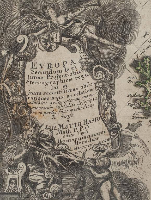 KARTA, Europa, Joh. Matth. Hassius, 1743.