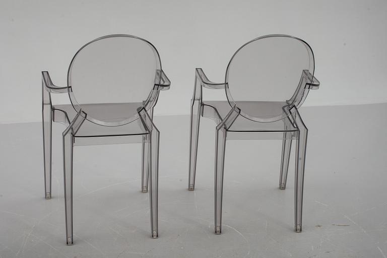 KARMSTOLAR, ett par, "Louis Ghost", Philippe Starck för Kartell.