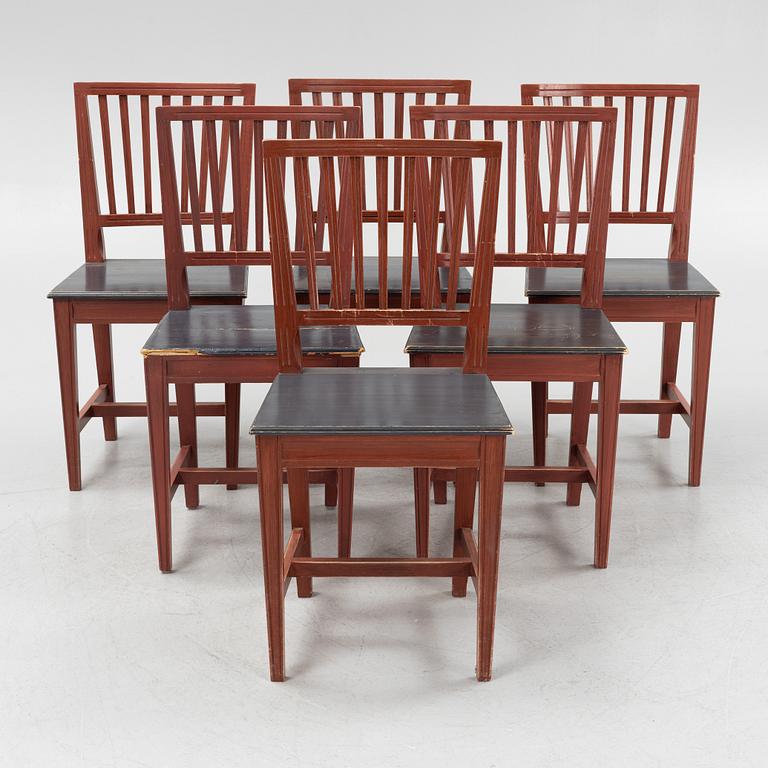 Chairs, 6 pcs, Leksand model, late 20th century.