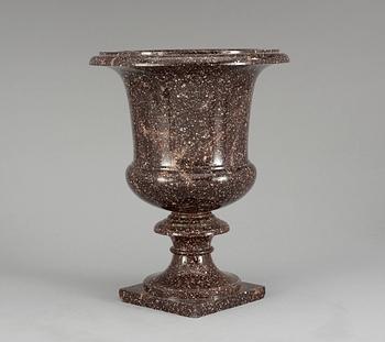 A Swedish Empire 19th Century porphyry urn.