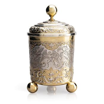 210. Philipp Stenglin, lockbägare, delvis förgyllt silver, Augsburg 1713 - 1717. Senbarock.