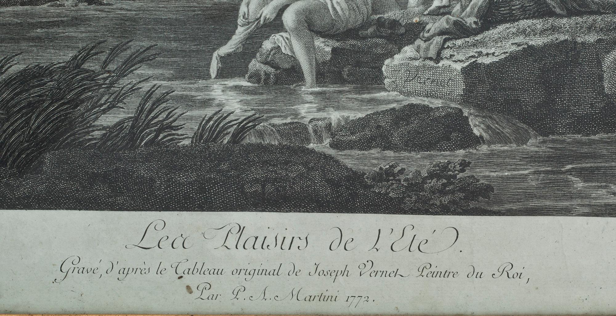 JOSEPH VERNET, efter, kopparstick graverat av P A Martini 1772.