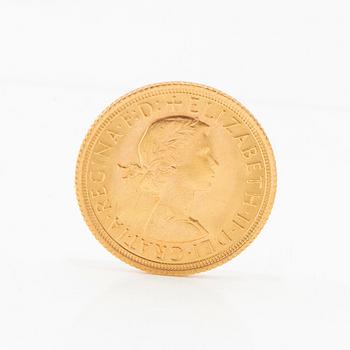 Gold coin 1 sovereign 1968 United Kingdom Elizabeth II.