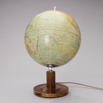 MAAPALLO, "Räthin fyysinen pallokartta, laatinut prof. Arthur Krause", Saksa. 1930/40-luku.