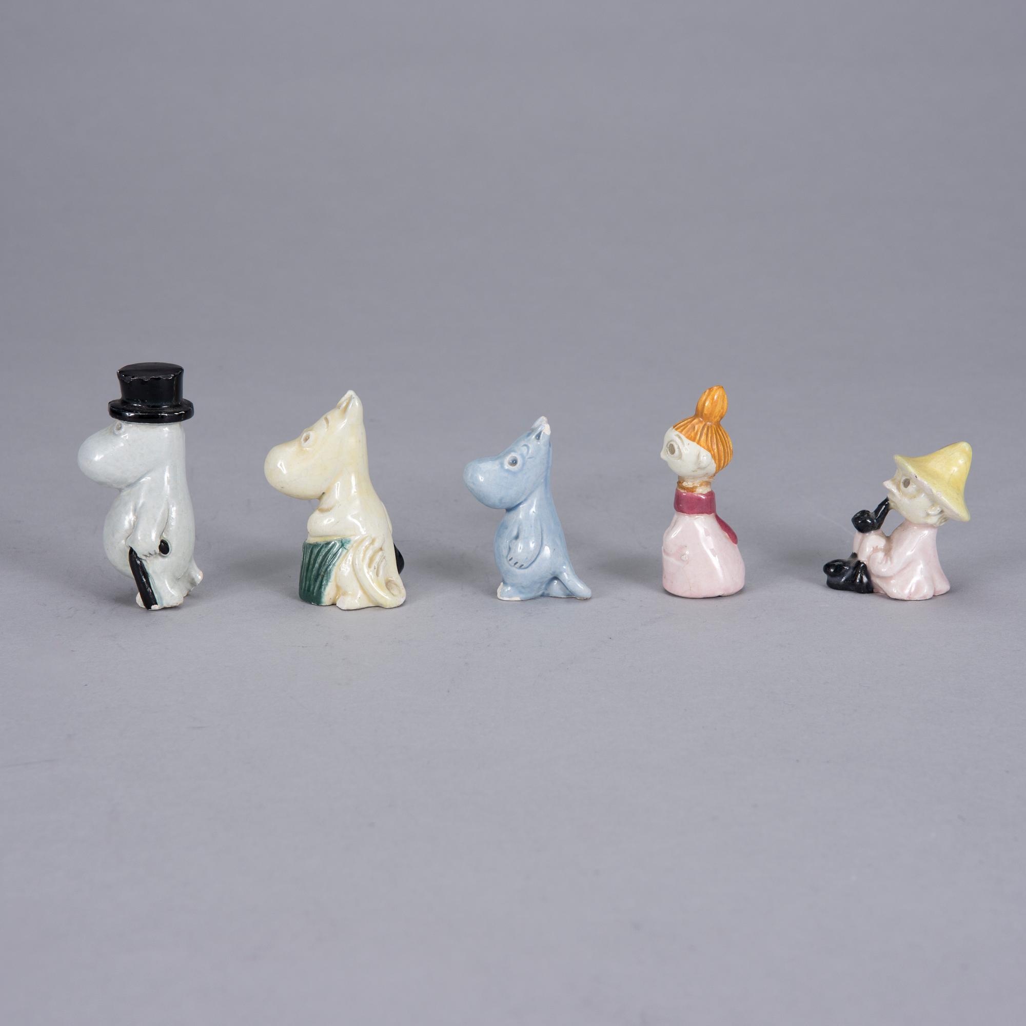 FIGURINER, 5 st, "Mumin", Signe Hammarsten-Jansson, 1950-tal.