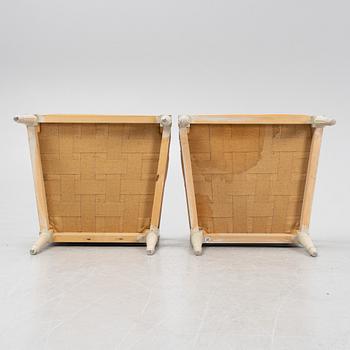 A pair of Gustavian style armchairs, end of the 20th Century.