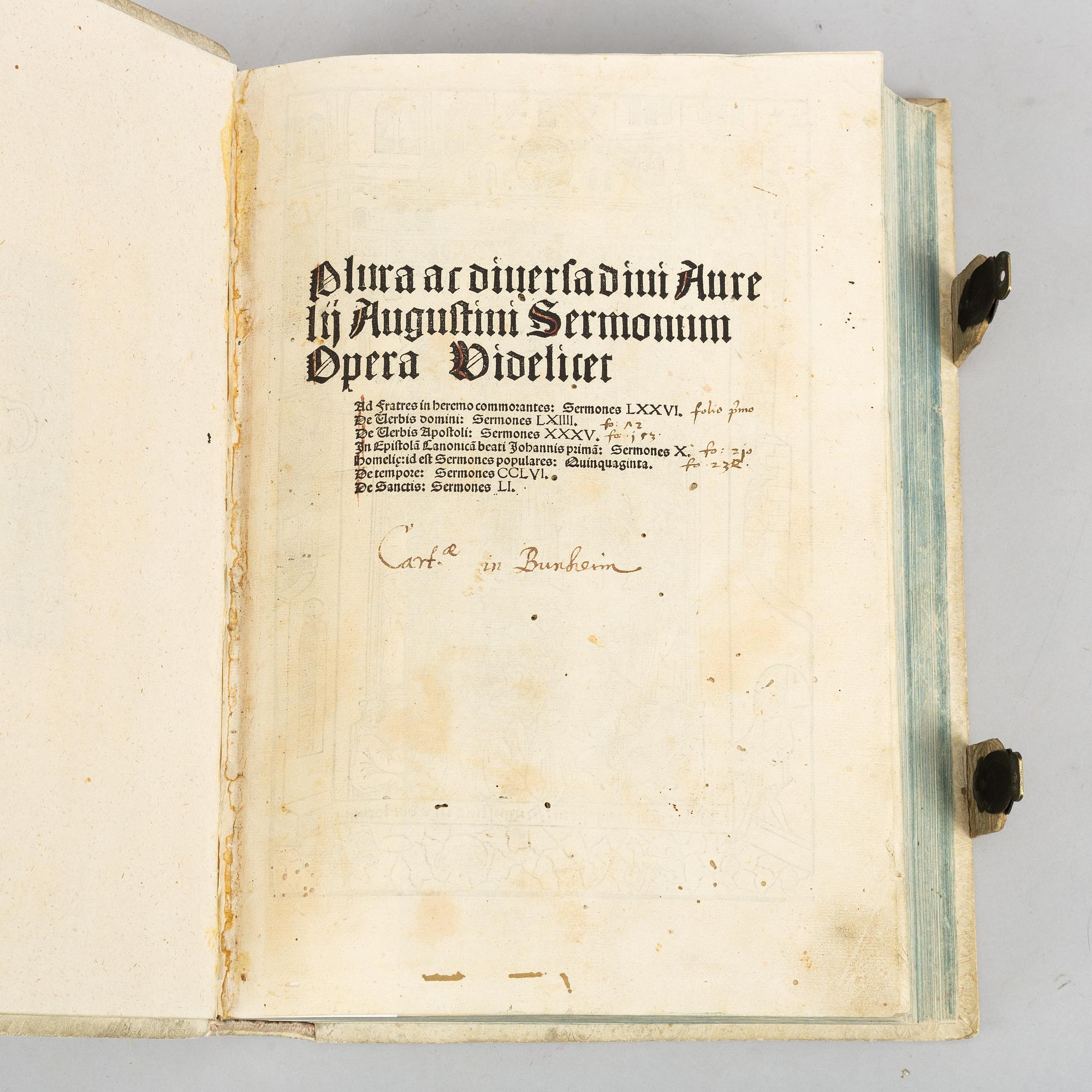 Augustinus, incunabulum, Basel 1494.