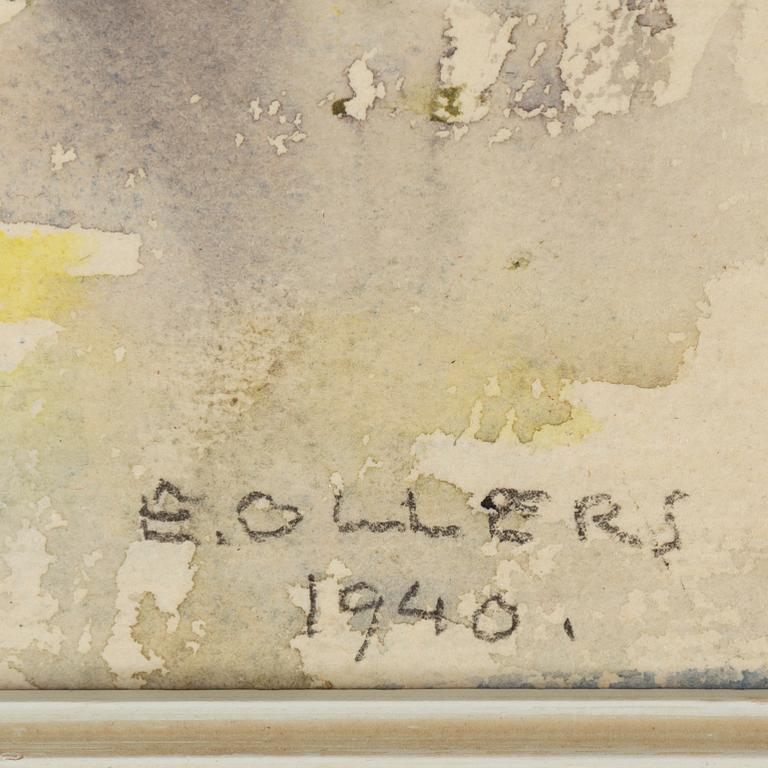 Edvin Ollers, akvarell på papper/duk signerad.