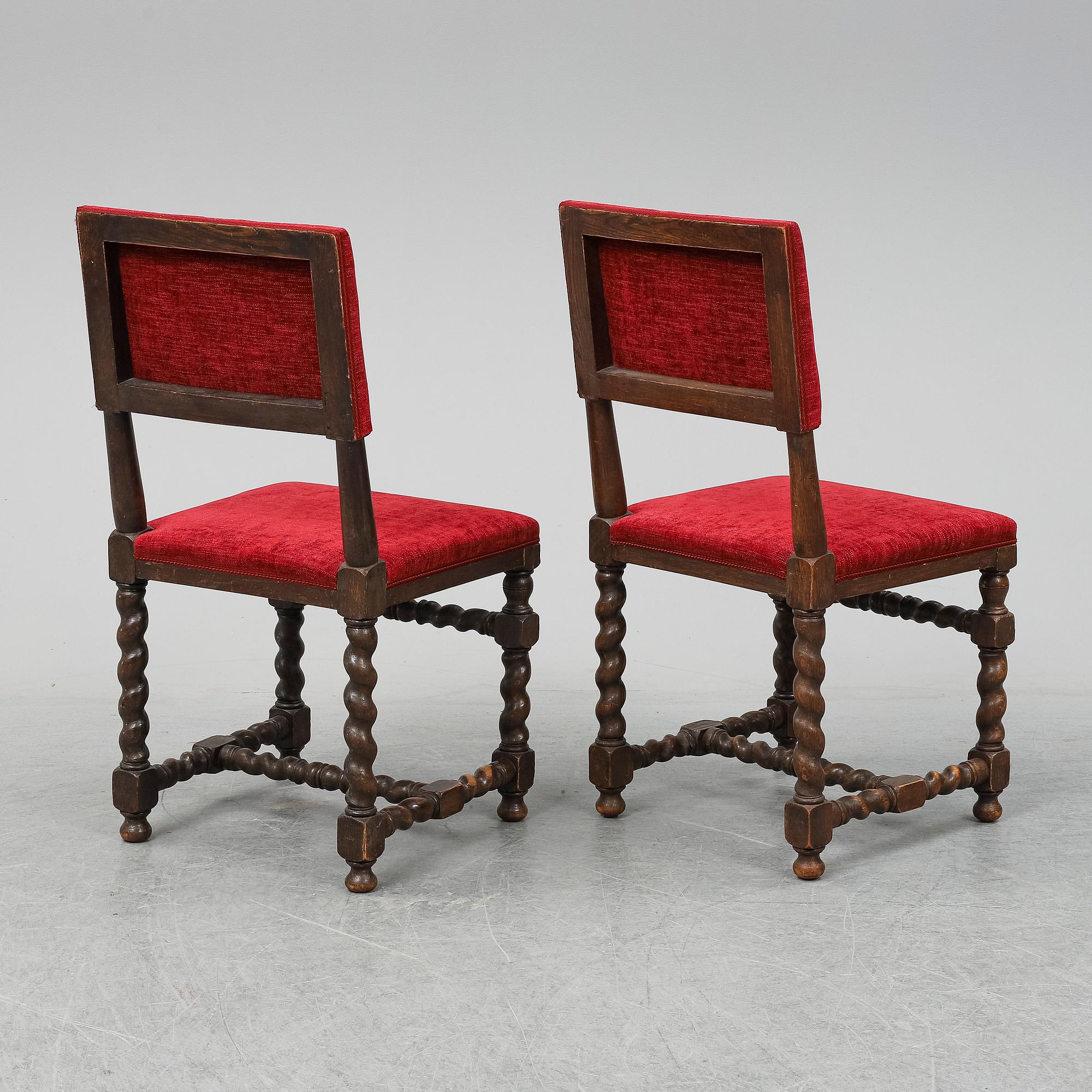 6 baroque style chairs, early 20th century.