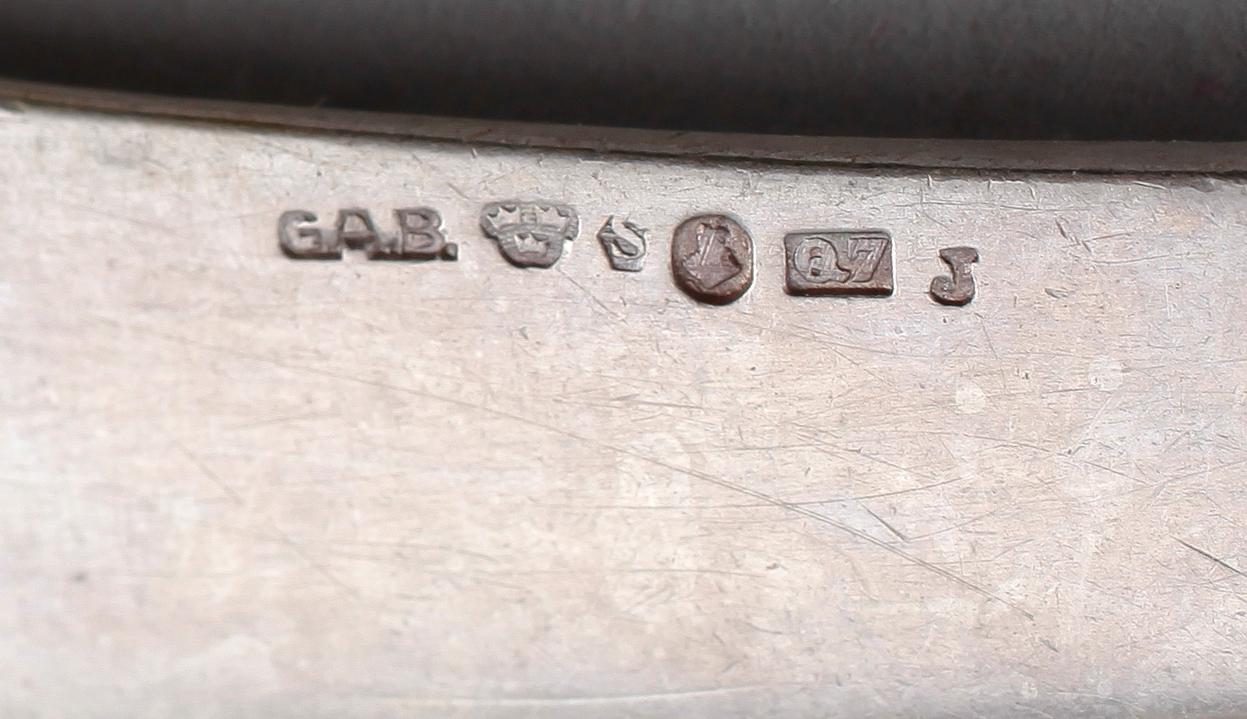 SMÖRKNIVAR, 6 st, silver, GAB, Stockholm 1918. Vikt ca 198 g.