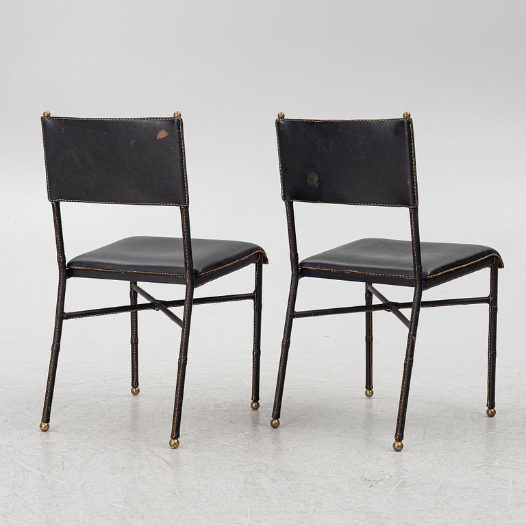 Jacques Adnet, attributed to, chairs, a pair, France, mid-20th century.