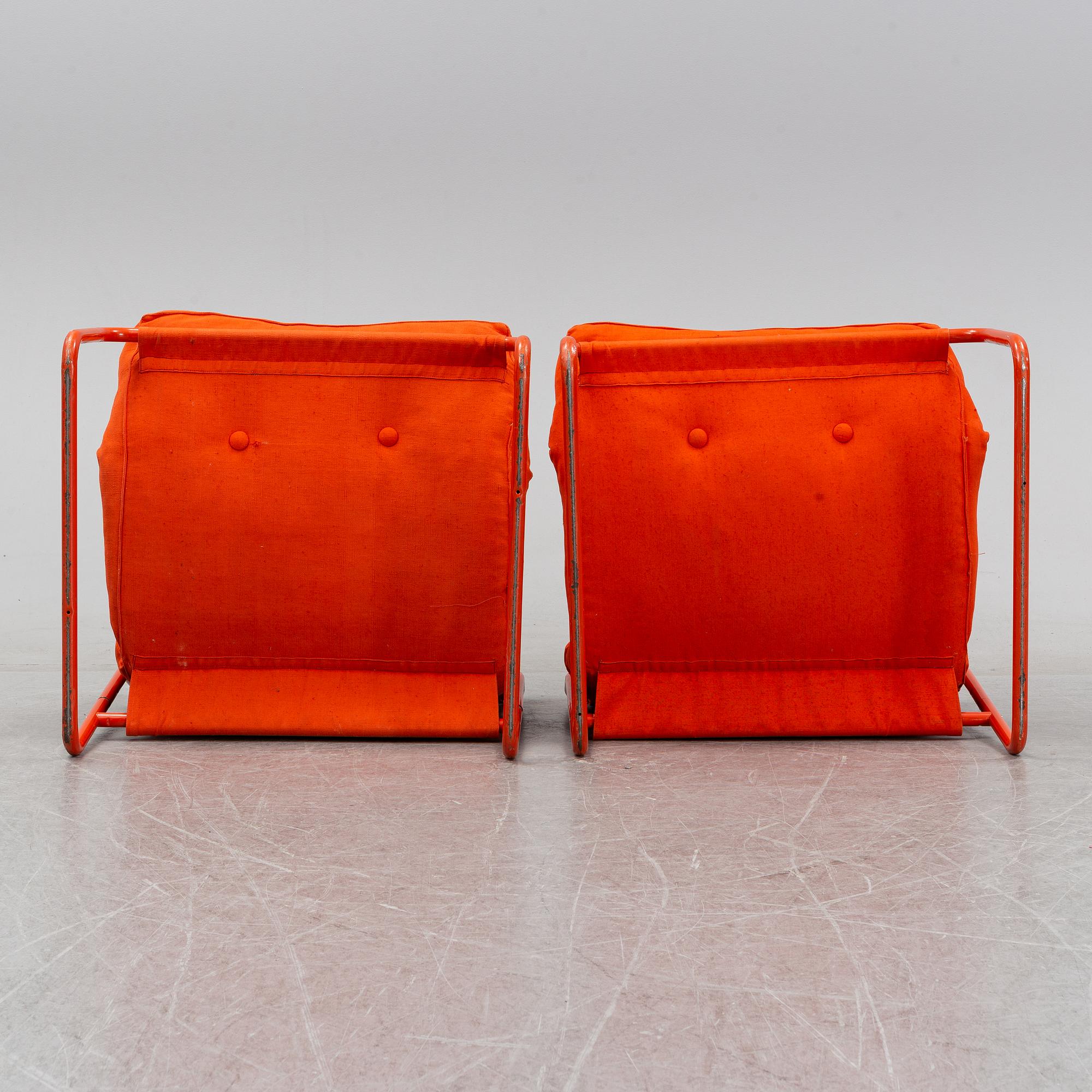 Gillis Lundgren, a pair of 'Dixi' armchairs, IKEA, launched 1973.