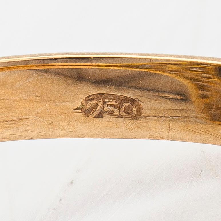 Ring, 18K guld/platina, safir samt rosenslipade diamanter.