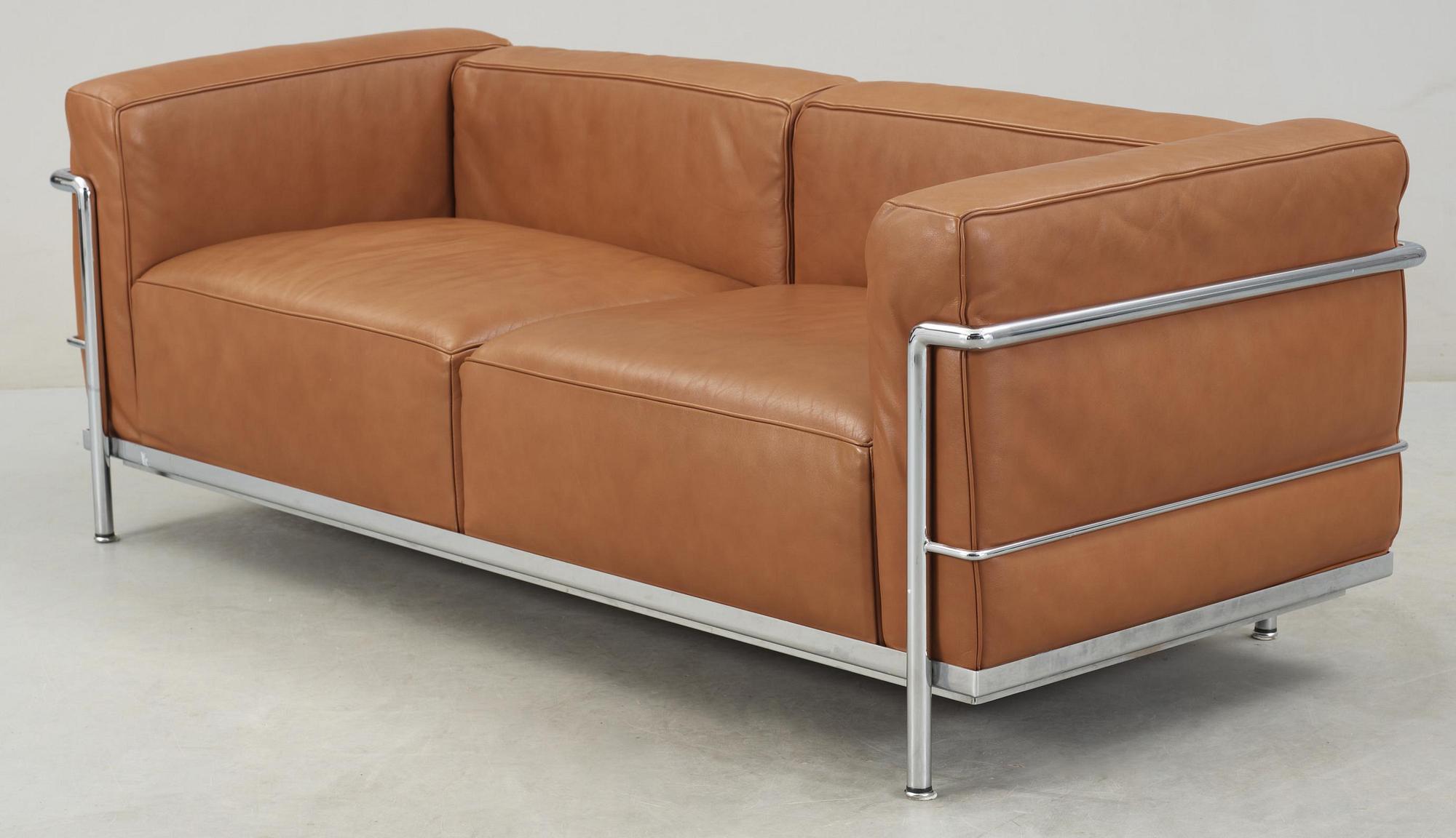 SOFFA, Le Corbusier, "LC-3", märkt Cassina, 1900/2000-tal.