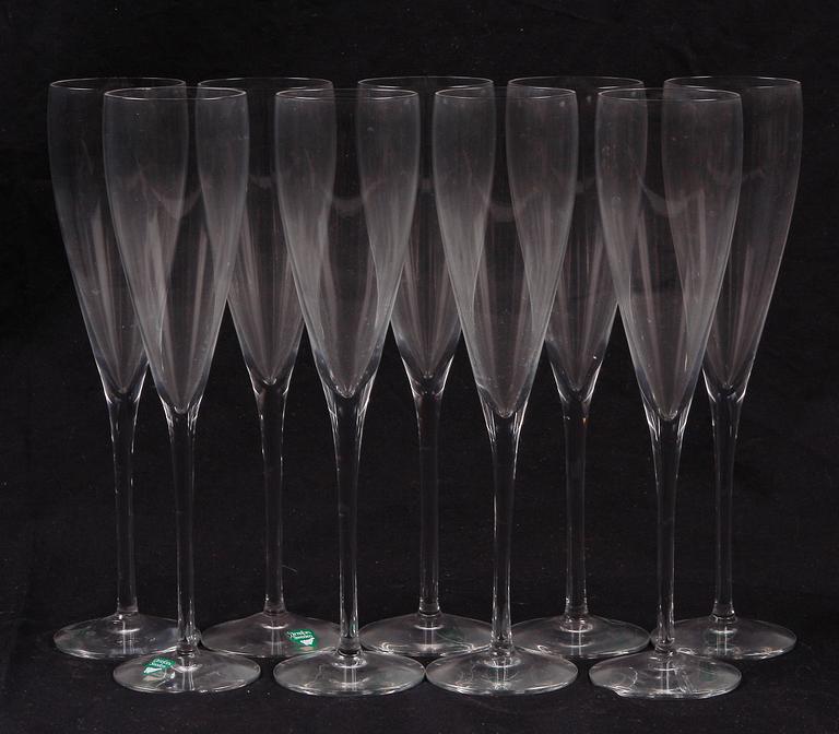 CHAMPAGNEGLAS, 9 st, sent 1900-tal.