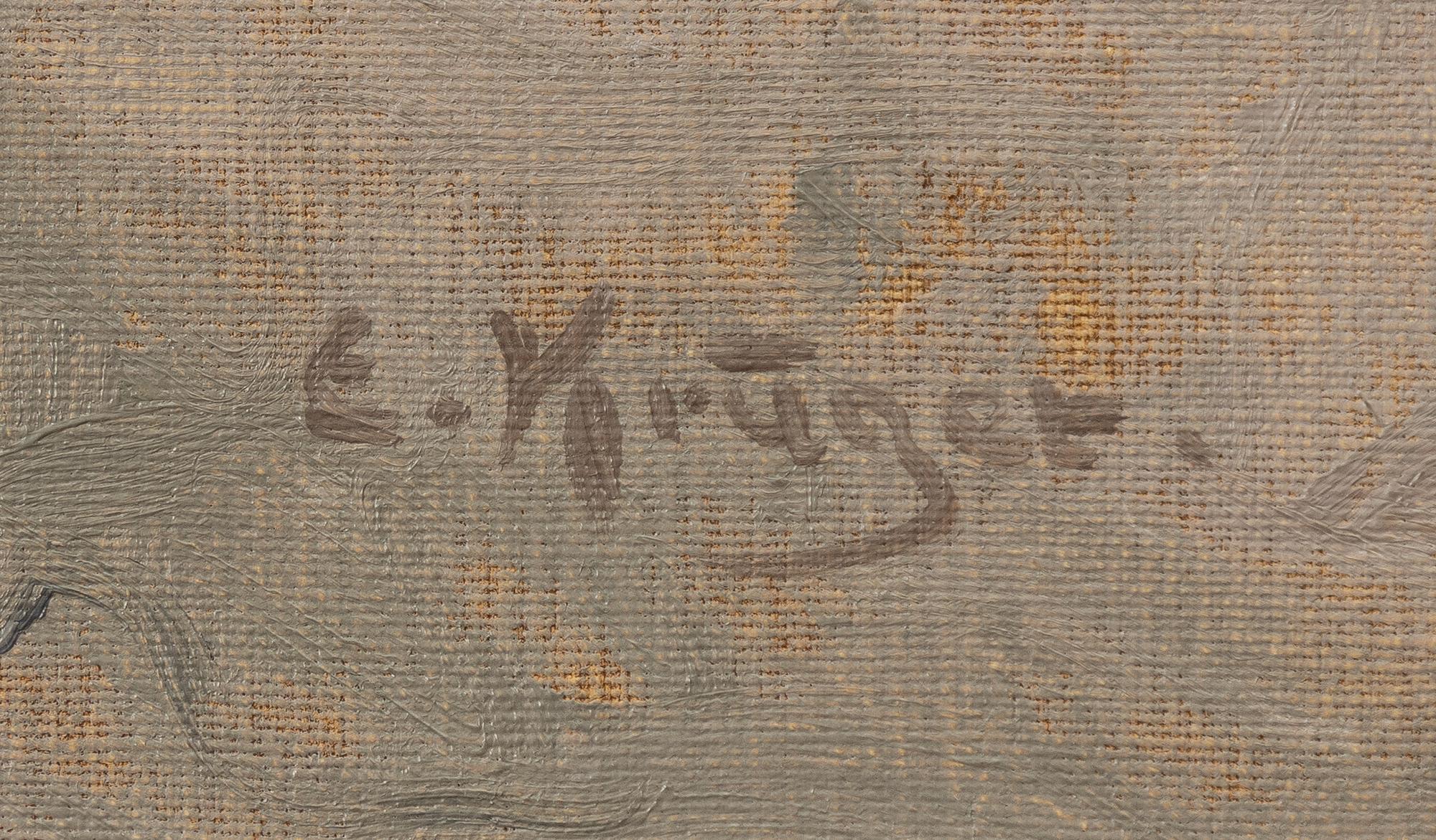 Einar Krüger, Farm in a winter landscape.