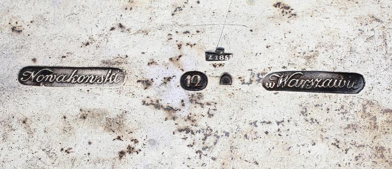 SOCKERSKRIN, silver, Maciej Nowakowski, Warsawa, 1851. Vikt ca 757 gram.