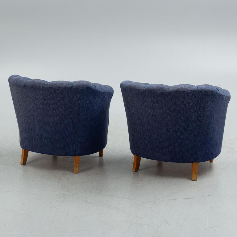 A pair of Swedish Modern armchairs, Swedish Modern, 1940's/50's.