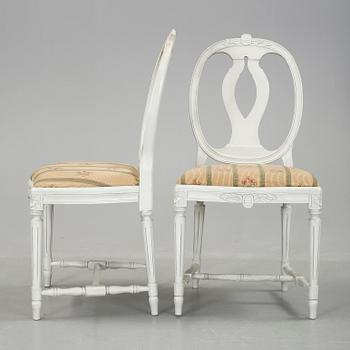 STOLAR, 8 stycken, gustaviansk stil, modern tillverkning.