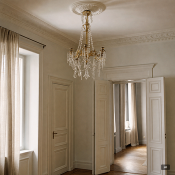 Chandelier, Oscarian, circa 1900.