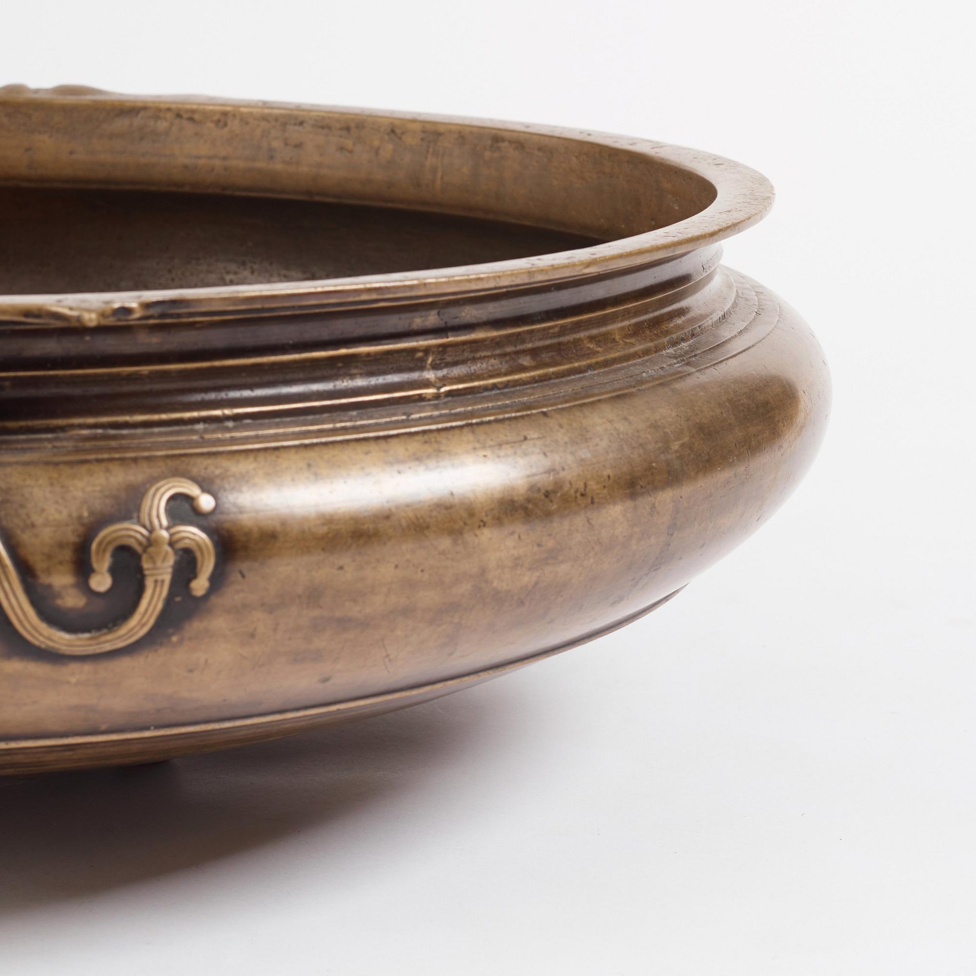 A large bronze Vessel/Urli, India, 19th century.