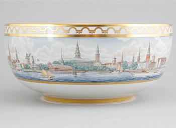 A porcelain punvh-bowl from Royal Copenhagen, Denmark, numbered 175/2500, 1975.