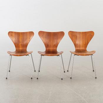 ARNE JACOBSEN, stolar 6 st "Sjuan för Fritz Hansen Danmark sent 1900-tal.