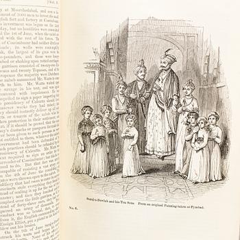 BOOK, 2+1 volumes, about India, among others, Mac Farlane "Indian Empire" part 1+2, 1844.