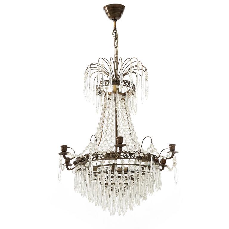 An Empire-style chandelier, circa 1900.
