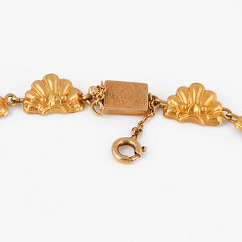 COLLIER, 18k guld, kattfotstämplad, troligtvis 1842. Vikt 8,8 gram.