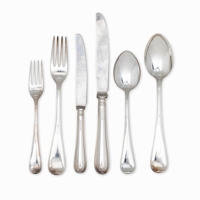 A Swedish silver cutlery set with case, model "Svensk", Lidköpings Matsilver Ab, Lidköping 1997 (60 pieces).