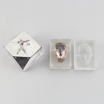 Bertil Vallien, two glass sculptures, Kosta Boda.