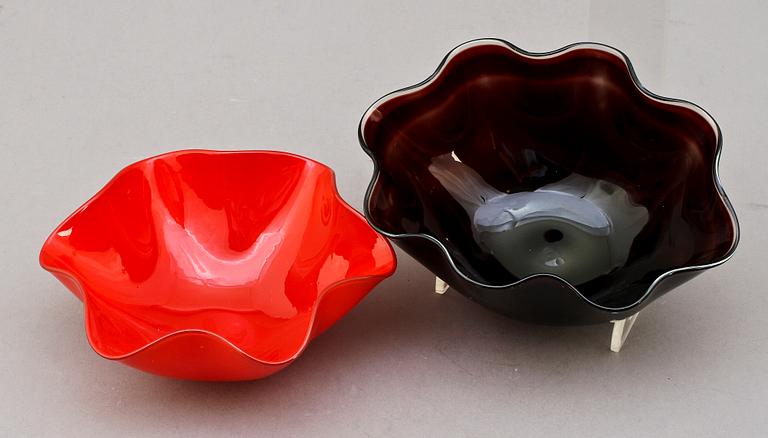 SKÅLAR, 2 st, glas, Sven Palmqvist, Orrefors.