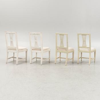 A set of four late Gustavian chairs, circa 1800.