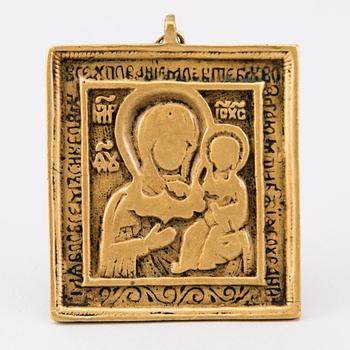 Three 19th century Russian brass icons.