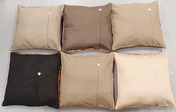 Six kilim cushions, Ca 60 x 60 cm.