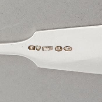 GÖSTA HELENIUS, bestickuppsättning, 48 delar, silver, "Musslan", Åbo 1919.