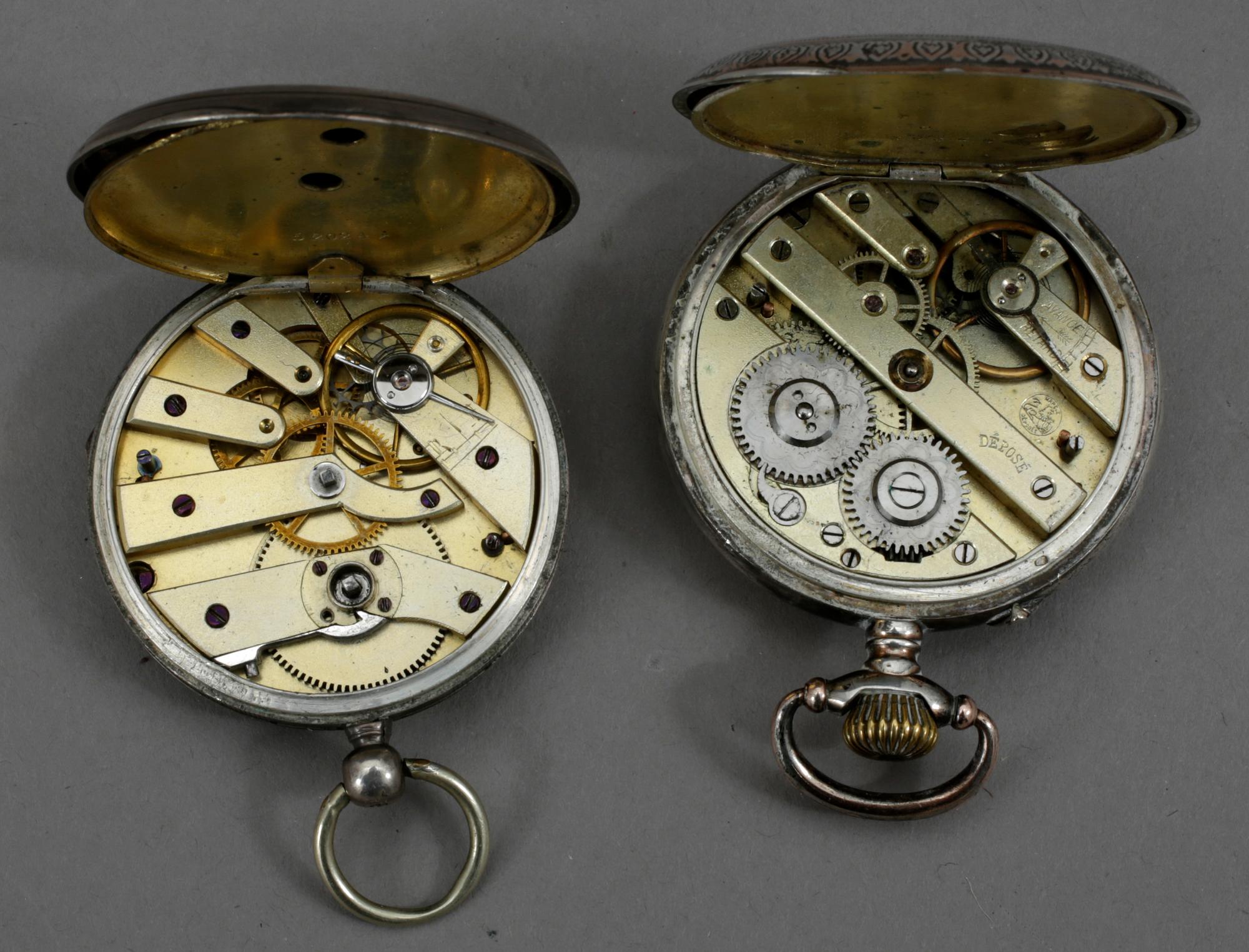 FICKUR, silver, 9 st, bland annat Wallerius Norrköping, mestadels omkring 1900.