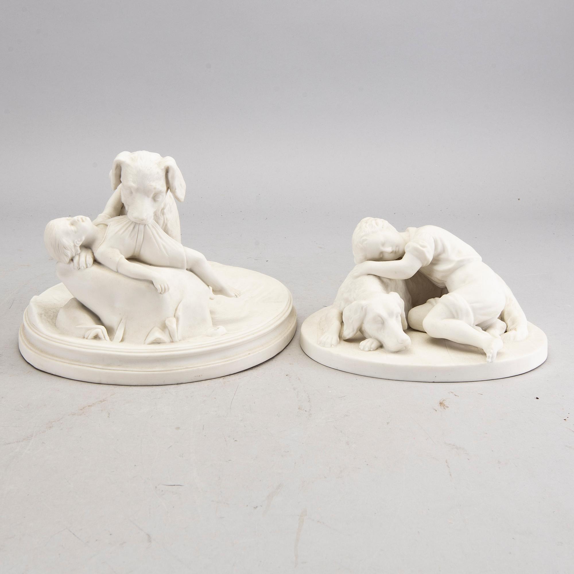 Figuriner 2 st Gustavsberg omkring 1900 parian.
