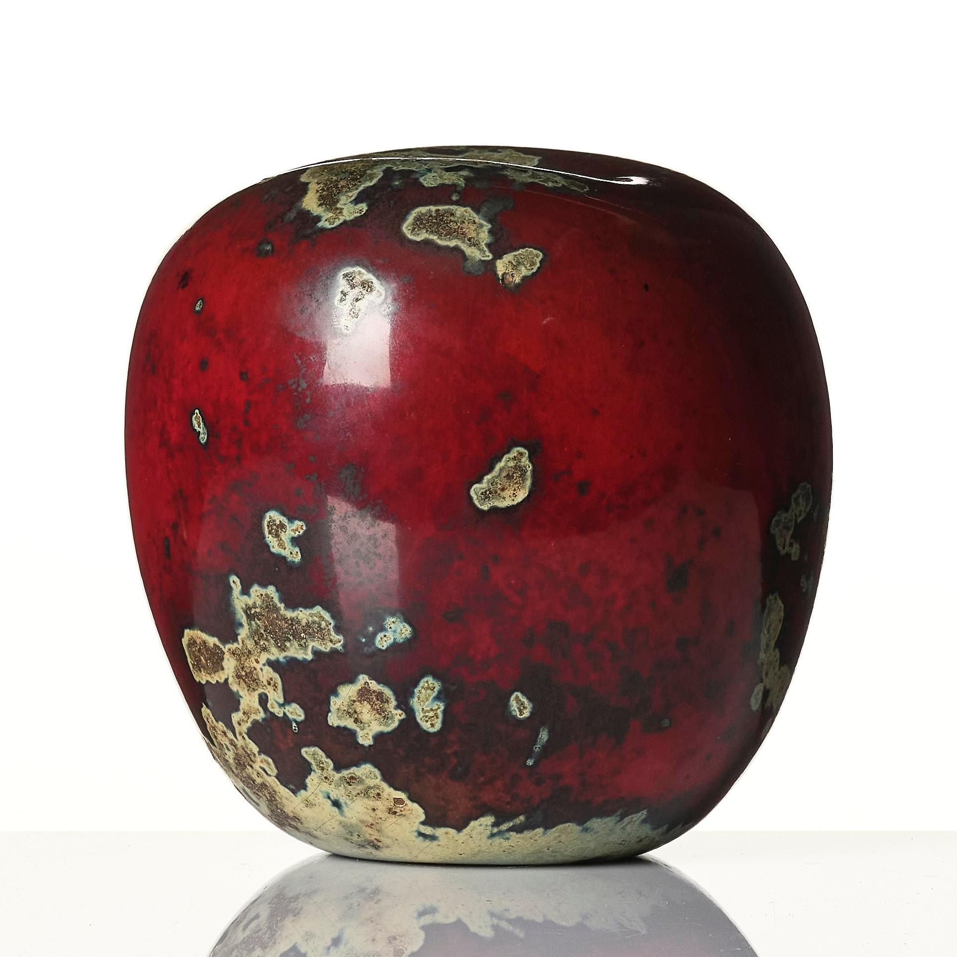 Hans Hedberg, a faience scupture of an apple, Biot, France, ca 1986.
