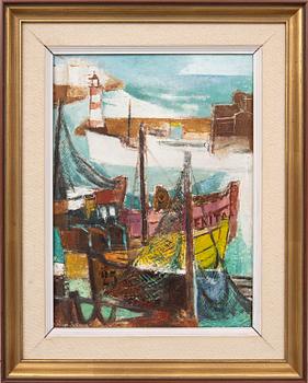 Wim Bosma, Harbour view with lighthouse.