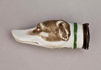 SNUSDOSA, porslin, trol England, 1800-tal.