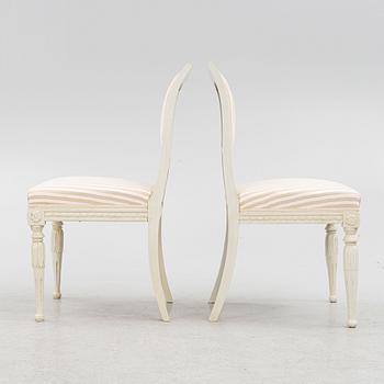 A pair of late Gustavian chairs, Stockholm, late 18th century.