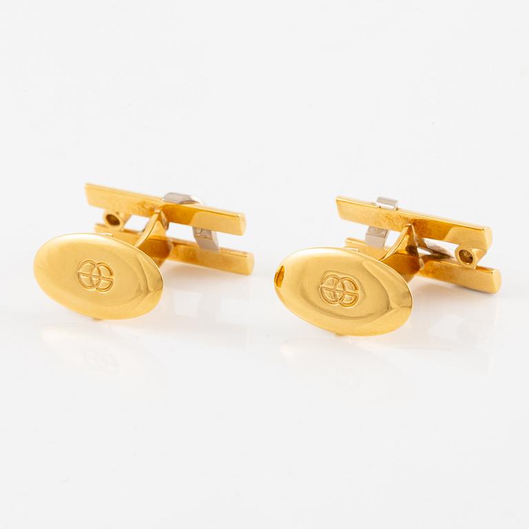 Manschettknappar, ett par, 18K guld med små briljantslipade diamanter, Heribert Engelbert.