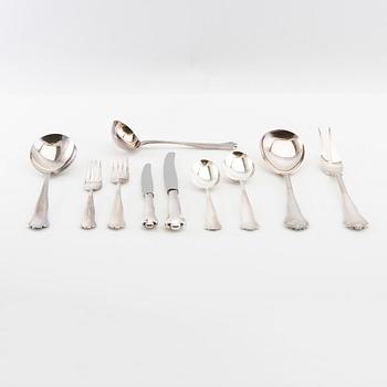 Cutlery 74 pcs "Kungsholm" silver, GAB Stockholm 1957-1966.